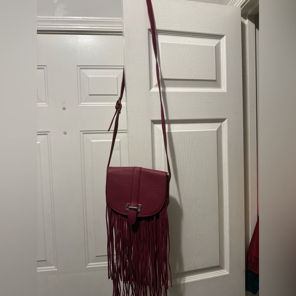 Mini Fringe Crossbody bag Express Mini maroon plum